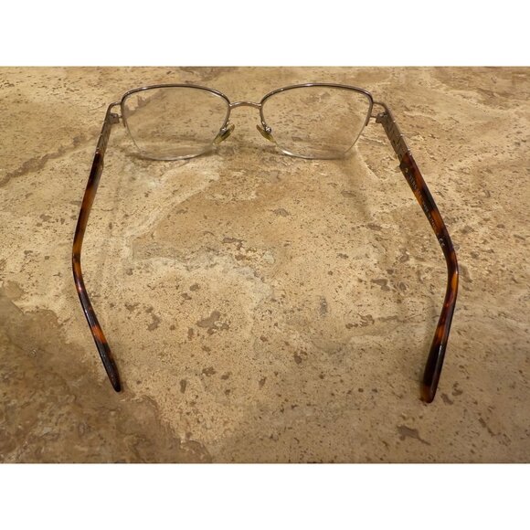 Versace Tortoiseshell Half-Rim Eyeglasses With Rhinestone Greek Key Design - Picture 3 of 8